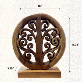Maloy Tree of Life Wooden Sculpture - Medium - Decozen