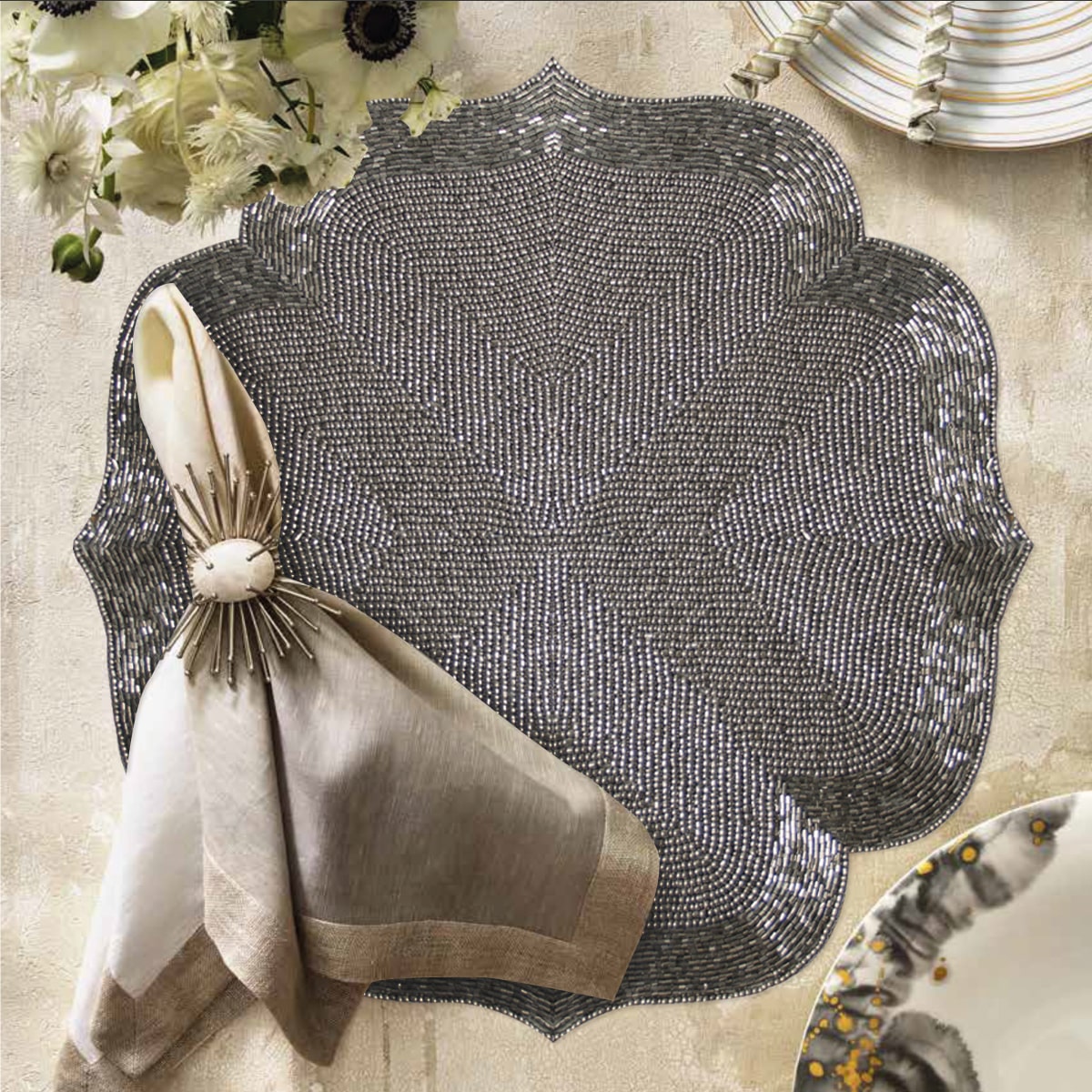 Stylish Beaded Placemats - Decozen