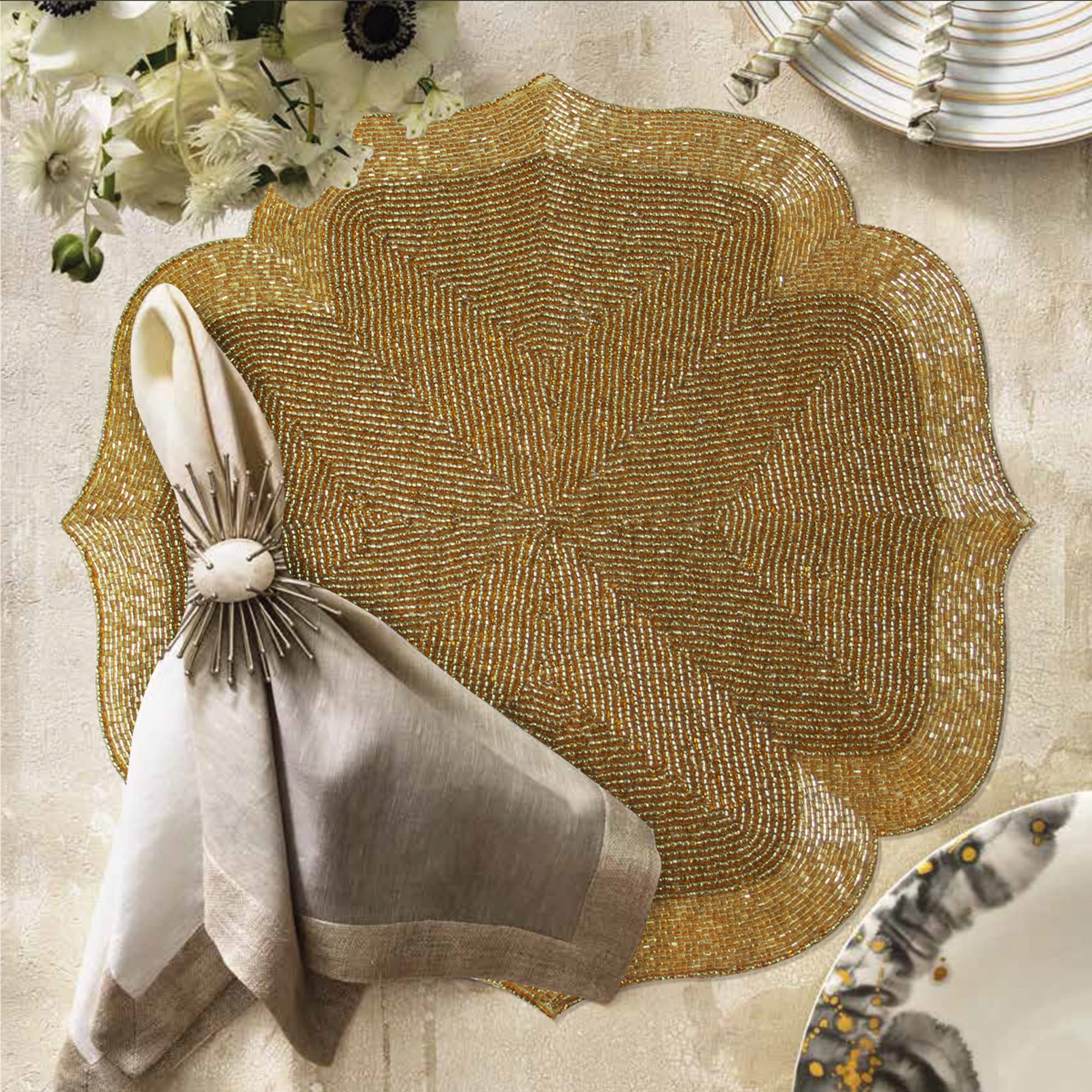 Elegant Beaded Placemats