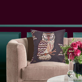 Owl Printed Design Throw Pillow Covers - Set of 2 and 4, 18 x 18 Inches - Decozen