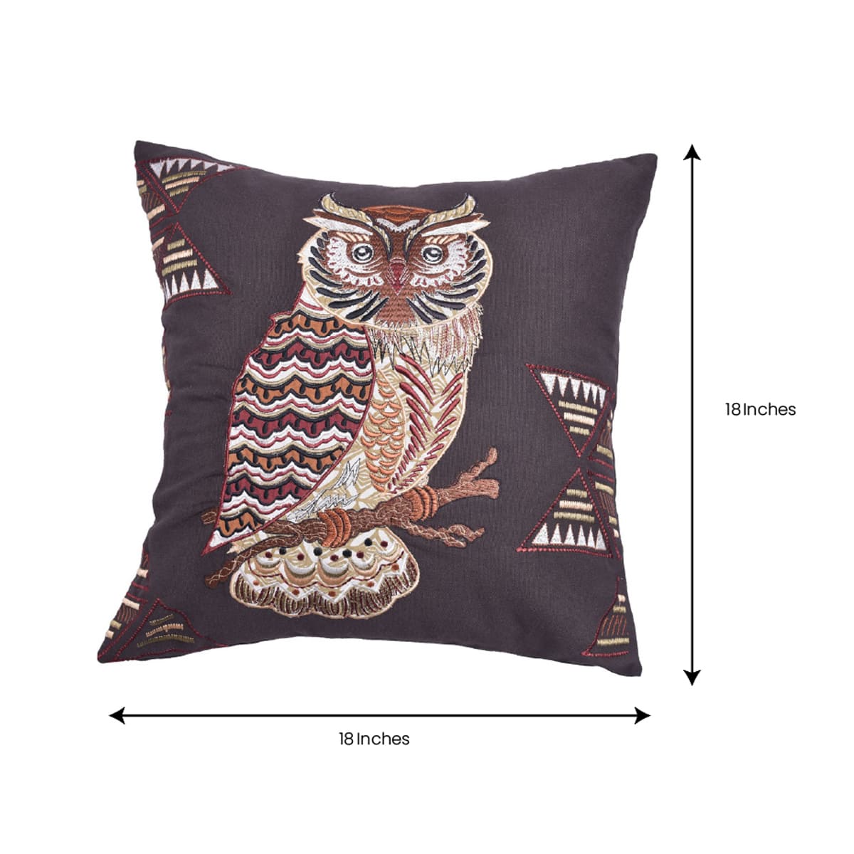 Owl Printed Design Throw Pillow Covers - Set of 2 and 4, 18 x 18 Inches - Decozen