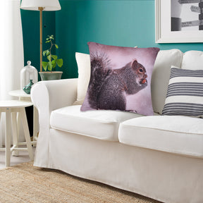 Squirrel Printed Throw Pillow Covers - Set of 2 and 4, 18 x 18 Inches - Decozen