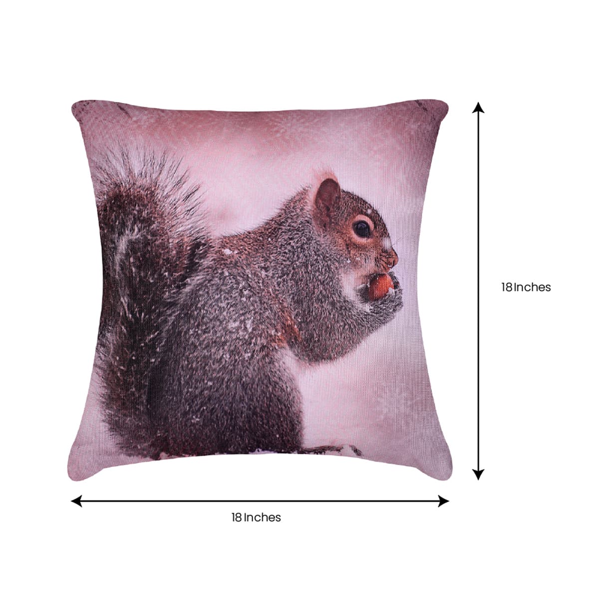 Squirrel Printed Throw Pillow Covers - Set of 2 and 4, 18 x 18 Inches - Decozen