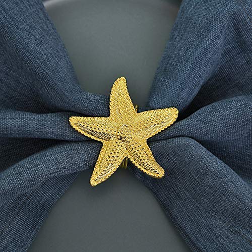 Napkin Rings in Gold Star Fish Design - Decozen
