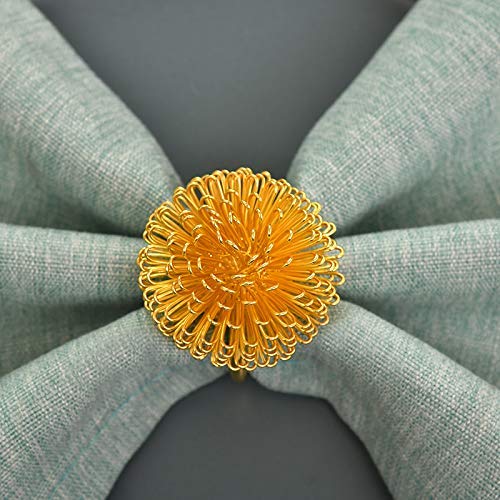 Napkin Rings in Gold Floral Design - Decozen