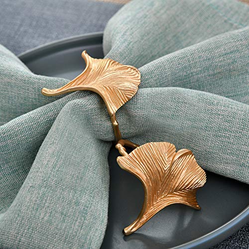 Napkin Rings in Gold Leaf Design - Decozen