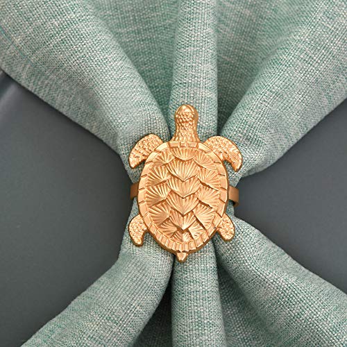 Napkin Rings in Gold Turtle Design - Decozen