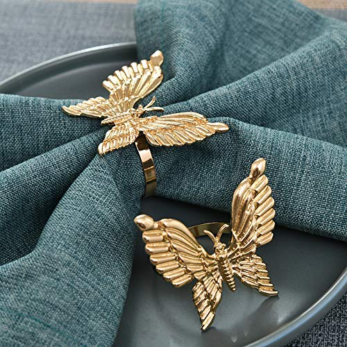 Napkin Rings in Gold Butterfly Design - Decozen