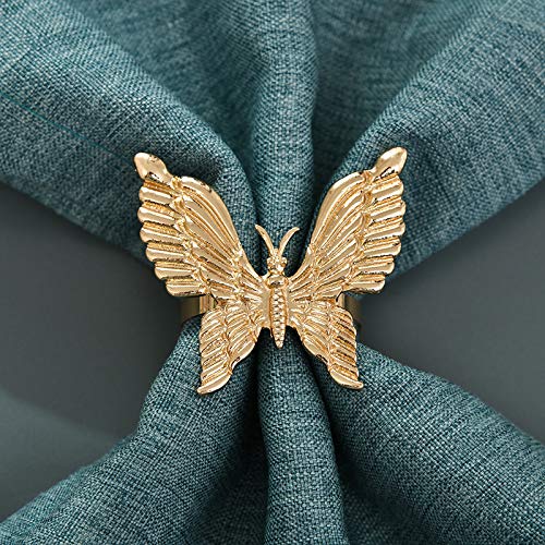 Napkin Rings in Gold Butterfly Design - Decozen