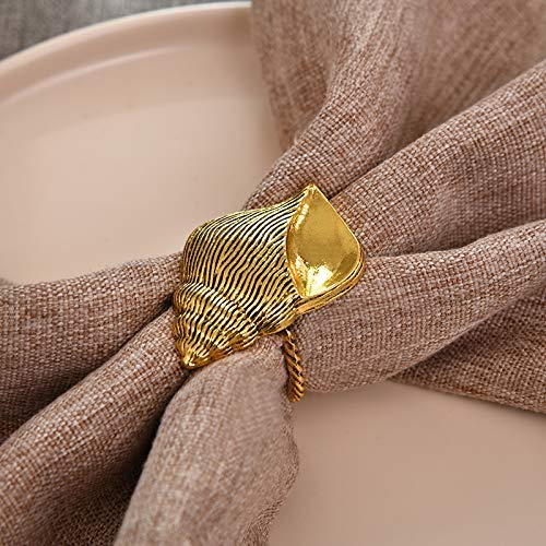 Napkin Rings in Gold Sea Shell Design - Decozen