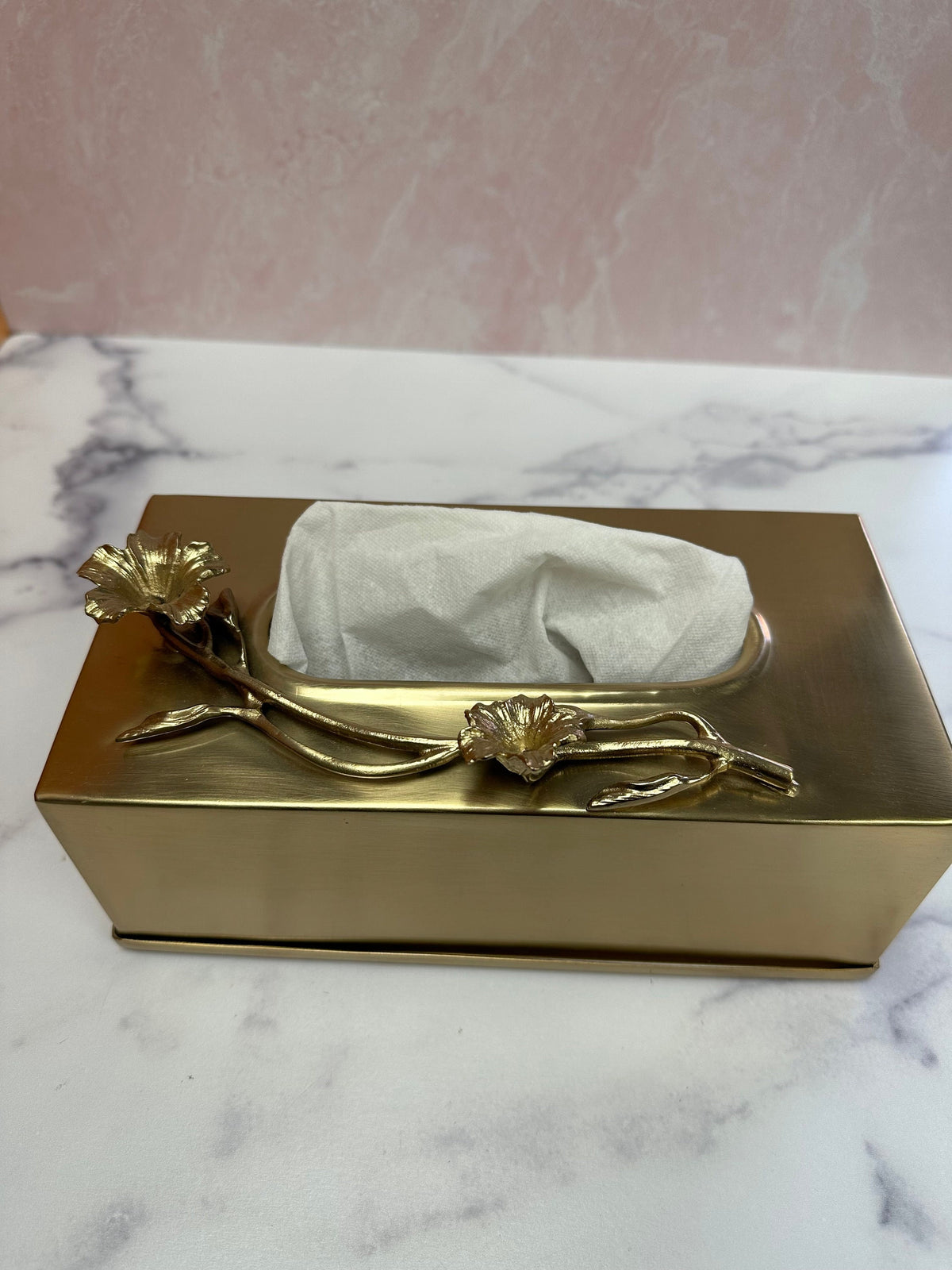 Gold Rectangular Tissue Box Cover - Decozen